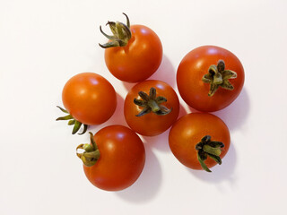 Cherry Tomatoes white backgroun