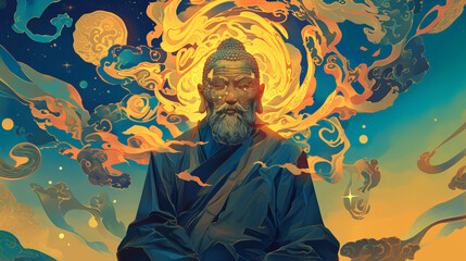 Obraz na płótnie Canvas buddha illustration meditation
