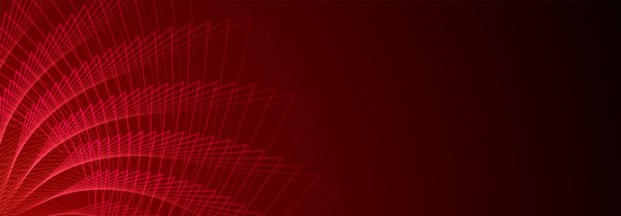 Abstract illustration with outlines of spirograph figures on a red background