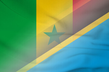 Senegal and Tanzania official flag international contract TZA SEN © dmitriy