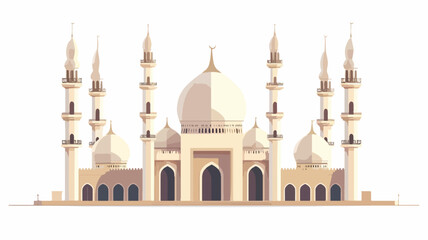 Fototapeta na wymiar Modern Flat Elegant Islamic Mosque Building