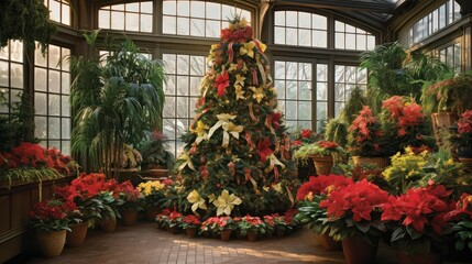 Fototapeta na wymiar wreath holiday plants
