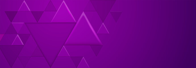 Abstract background with large and small triangular shapes in purple colors