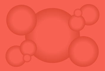 Red background with bubbles in varying sizes.