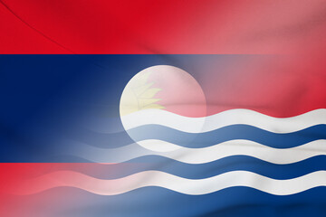 Laos and Kiribati state flag international relations KIR LAO