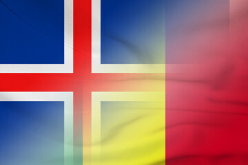 Obraz premium Iceland and Mali official flag international relations MLI ISL