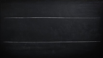 Blank blackboard for chalk writing, chalkboard with two hand drawn lines