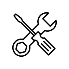 Repair tools icon vector. tool icon vector. setting icon vector. Wrench and screwdriver. support, Service
