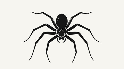 The Icon of a Large Spider: Black on a White Background