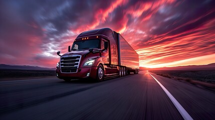 commercial blue truck powers through stormy weather, embodying Truck Transportation logistics with its sturdy build, reliable freight services, and dedicated truck transportation logistics