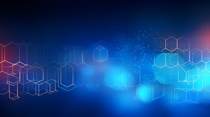 Fototapeta premium Modern science background hexagon lines and points wave flow abstract background