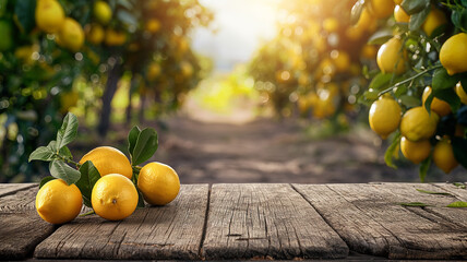 lemons and lemon tree garden background