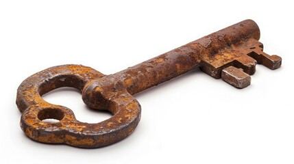 Obraz premium Old key isolated on white