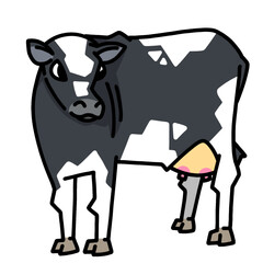 cute cow transparent background vector illustration	