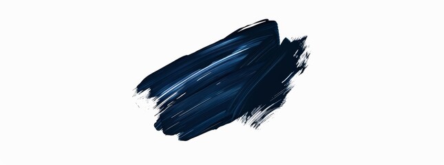 Blue paint brush stroke smear color texture swatch background lipstick white smudge isolated. Brush makeup navy paint cosmetic design blue interior abstract dark brushstroke line classic pattern swipe - obrazy, fototapety, plakaty