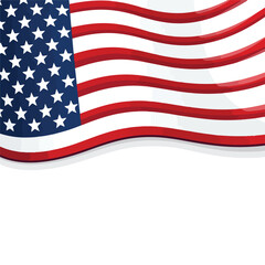 USA Flag: Vector Illustration with Copy Space Allotted