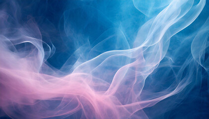 Abstract smoky background with soft pink trails on beautiful light blue backdrop