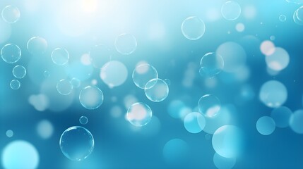 Abstract light blue blurred background for presentation with beautiful round bokeh