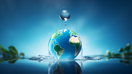 World Water Day background, concept of global warming and climate change