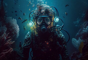 Exploring the Unknown Depths of the Sea - Scuba Divers Generative AI