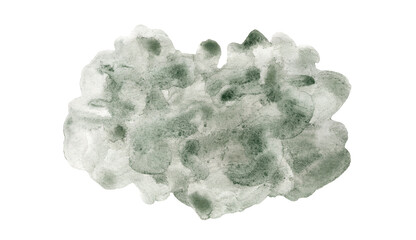 Pale olive green expressive watercolour textured stain. Abstract watercolor blob for swamp, grass nature concept, earth background