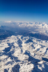 Fototapeta premium Aereal view of Andes mountains, between Chile and Argentine