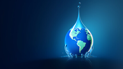 Fototapeta premium World Water Day background, concept of global warming and climate change