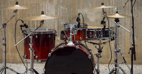 Obraz na płótnie Canvas drum kit for music background