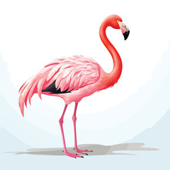 Vector Mascot Illustration: Cute Pink Flamingo.