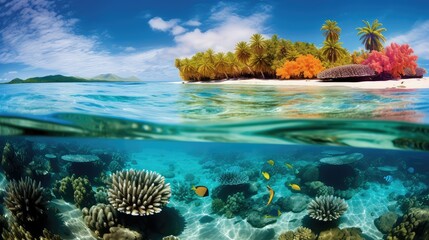Naklejka na ściany i meble reef coral ocean de