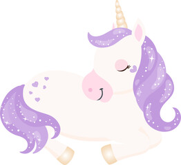 Rainbow Unicorn, Cute Pony, White horse