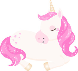 Rainbow Unicorn, Cute Pony, White horse