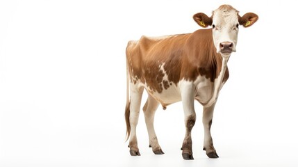 livestock cow on white background