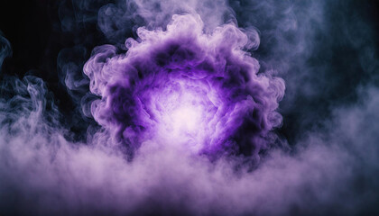 explosive purple smoke emanating from void center, creating eerie ambiance - obrazy, fototapety, plakaty