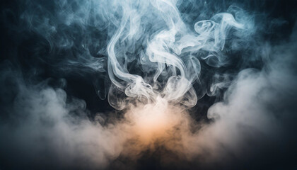 Explosive smoke emanates from empty space, creating a dramatic and eerie atmosphere