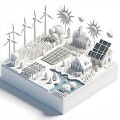 Green Energy isometric 3D art