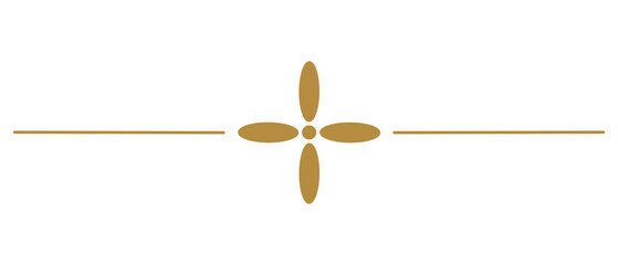 Gold Text Divider Isolated on White