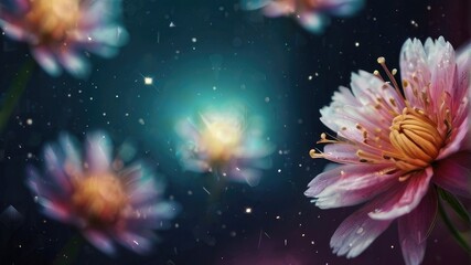 flower space galaxy background with light in the midle