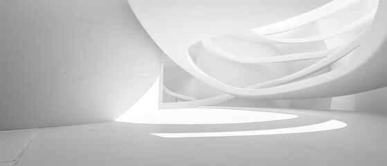 Futuristic White Spiral Architecture Interior Design