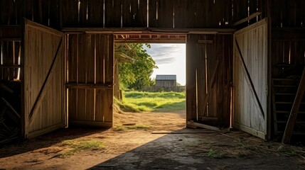 rustic barn doors open