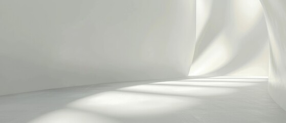 Abstract White Space with Curved Lines and Sunlight