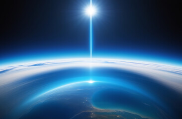 The ozone layer of the Earth, protection from UV radiation, the problem of ozone holes, scientific image