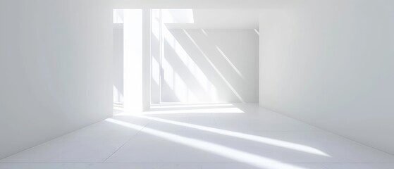Modern White Room Bathed in Natural Sunlight
