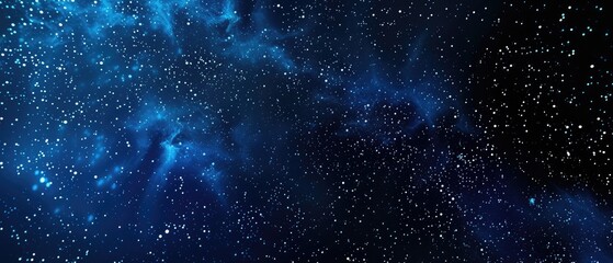 Fototapeta na wymiar Enigmatic Starry Sky with Blue Nebula
