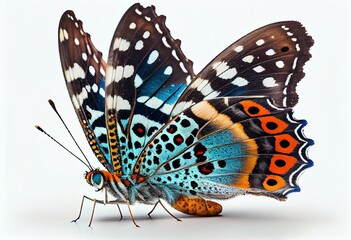 butterfly with dots isolated on white background. Generative AI