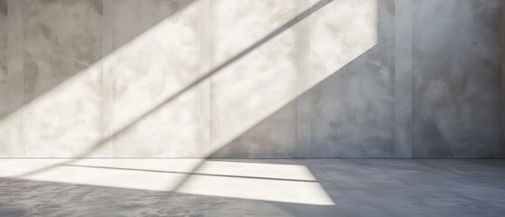 Obraz premium Empty Modern Room with Sunlight Shadows on Wall