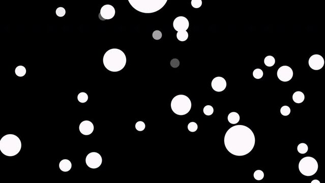 4k Abstract white sphere animation background,geometric of sphere pattern continuous slow movement on black background.
