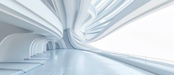 Modern White Futuristic Interior Architecture Design