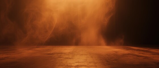 Abstract Orange Smoke on Dark Background