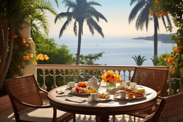 Exotic Island Breakfast: Morning Delight on Terrace